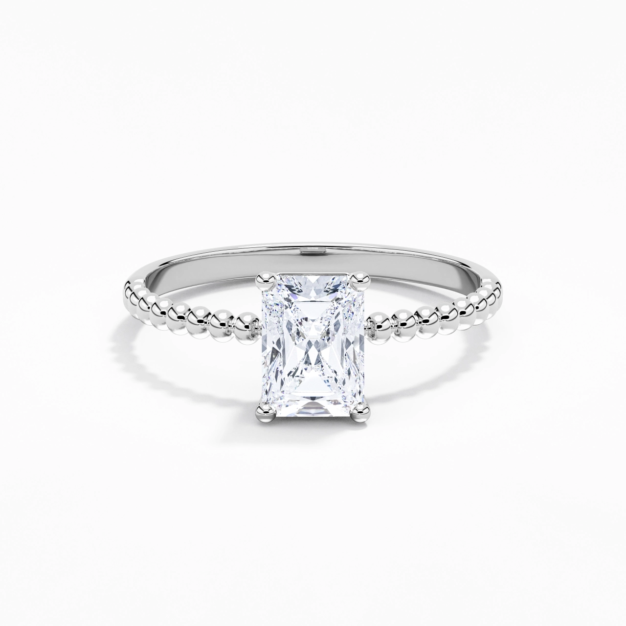 1.00ct Moissanite Bague de fiançailles Or blanc 14 carats