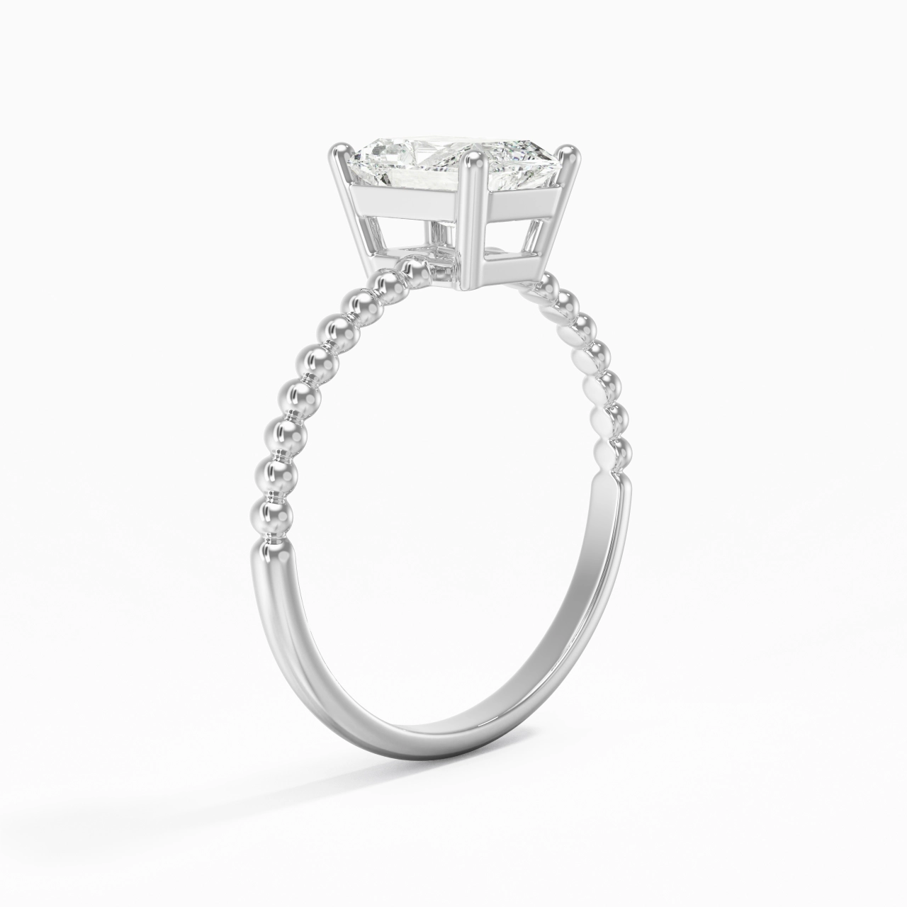 1.00ct Moissanite Bague de fiançailles Or blanc 14 carats