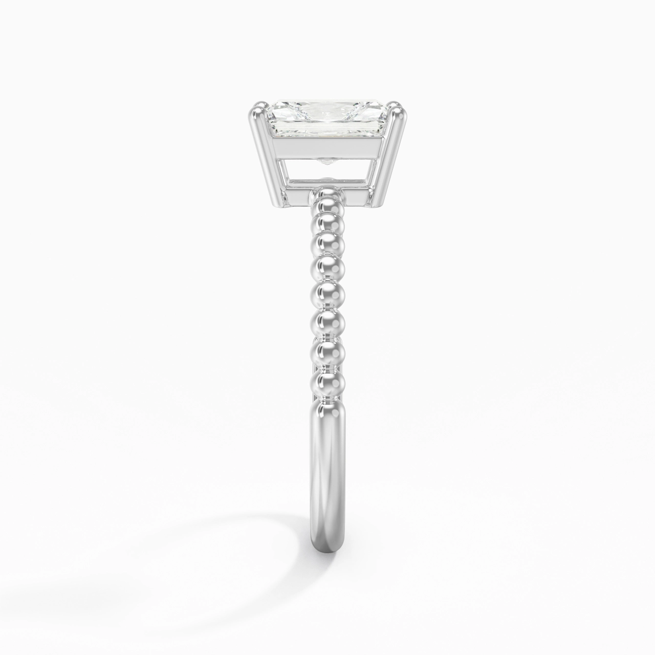 1.00ct Moissanite Engagement Ring 14K White Gold