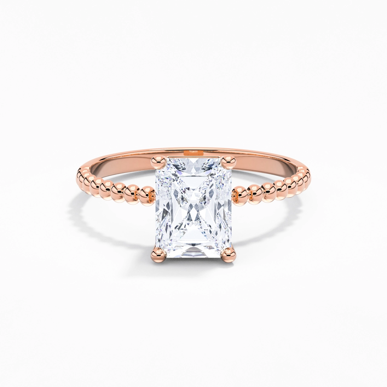 2.00ct Moissanite Bague de fiançailles Or rose 14 carats