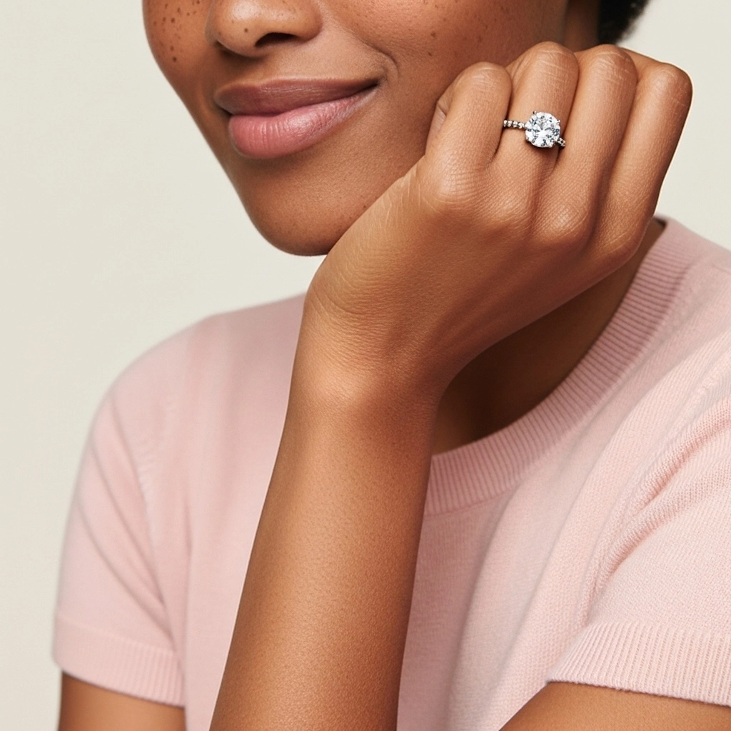 1.00ct Moissanite Engagement Ring Platinum