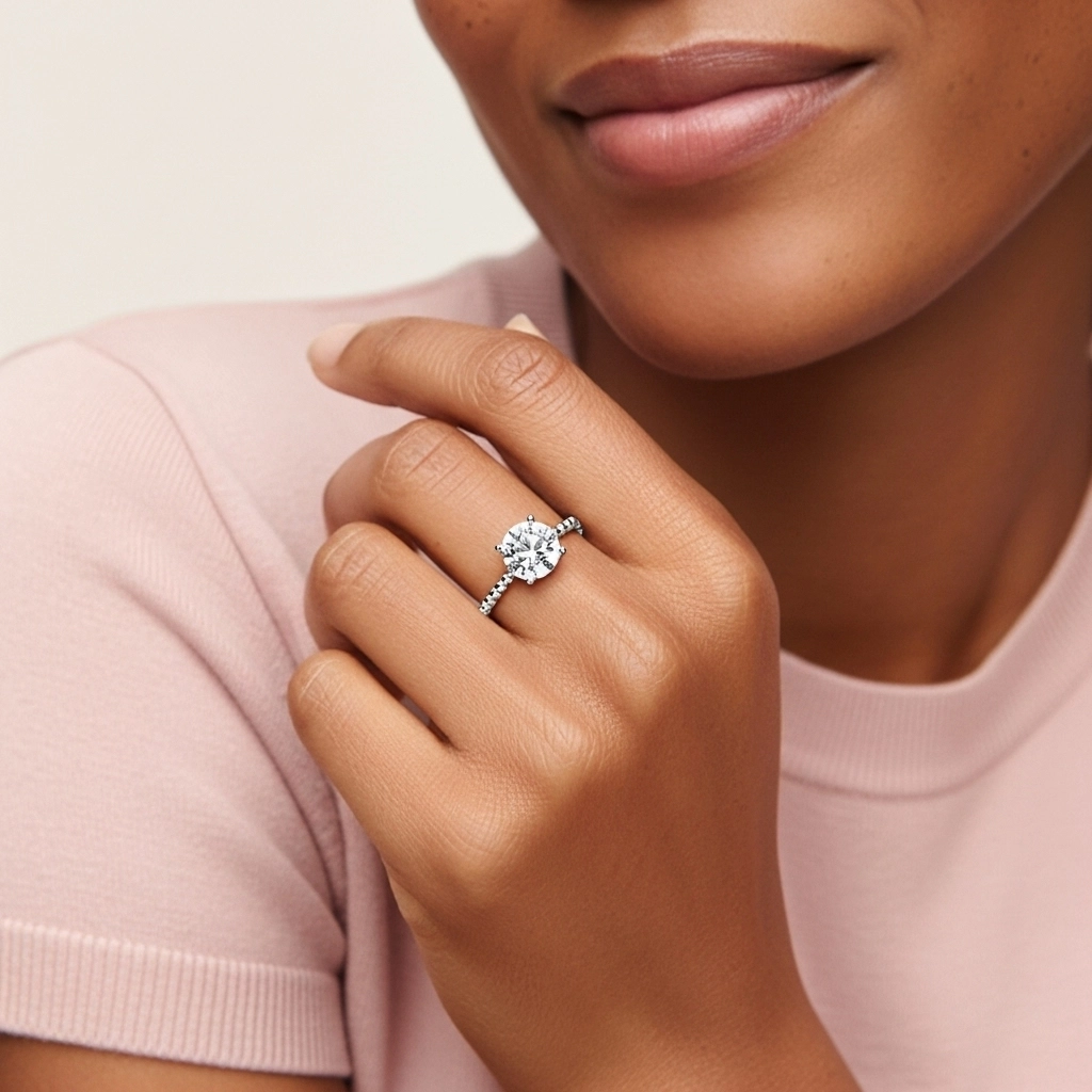 1.00ct Moissanite Engagement Ring Platinum