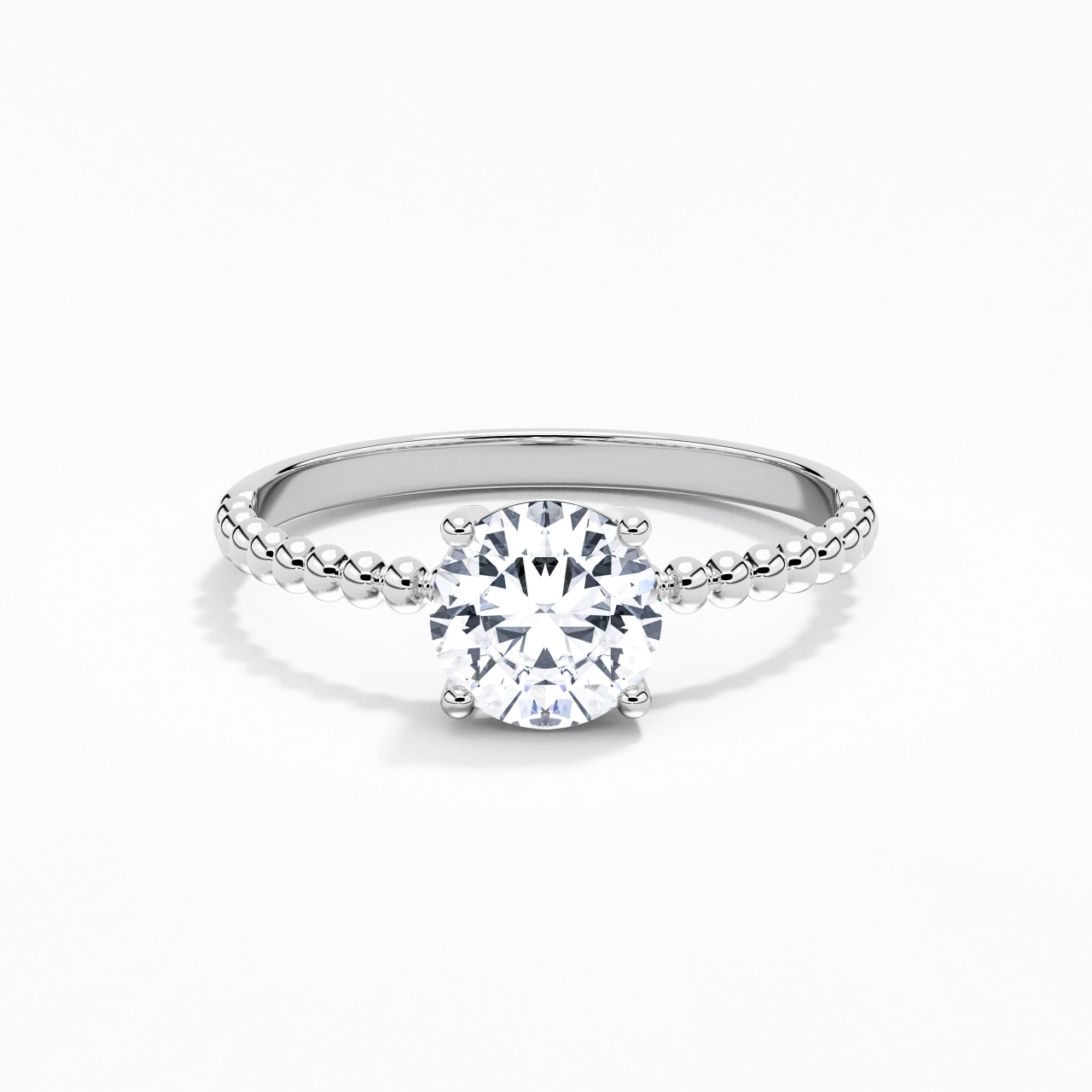 1.00ct Moissanite Bague de fiançailles Platine