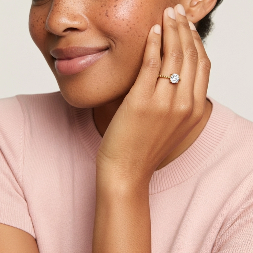 1.50ct Moissanite Bague de fiançailles Or 14 carats