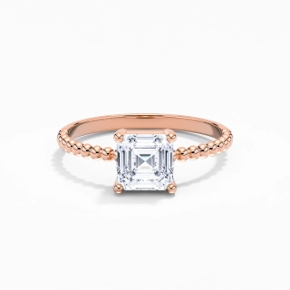 1.00ct Moissanite Engagement Ring 18K Rose Gold