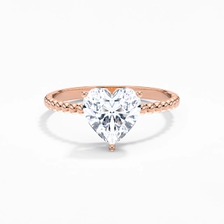 2.00ct Moissanite Bague de fiançailles Or rose 14 carats