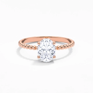 1.00ct Moissanite Engagement Ring 18K Rose Gold