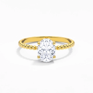 1.00ct Moissanite Engagement Ring 18K Gold