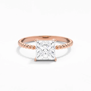 1.50ct Moissanite Engagement Ring 14K Rose Gold