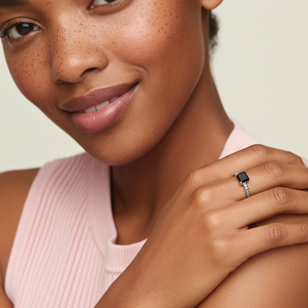 Modern Asscher 1.00ct Cubic Zirconia Engagement Ring