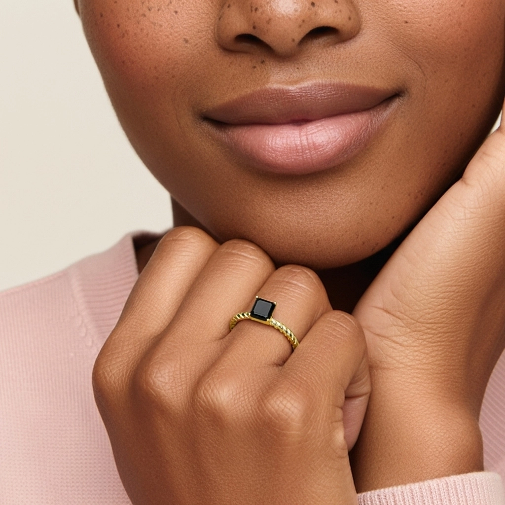 Modern Asscher 1.00ct Cubic Zirconia Engagement Ring