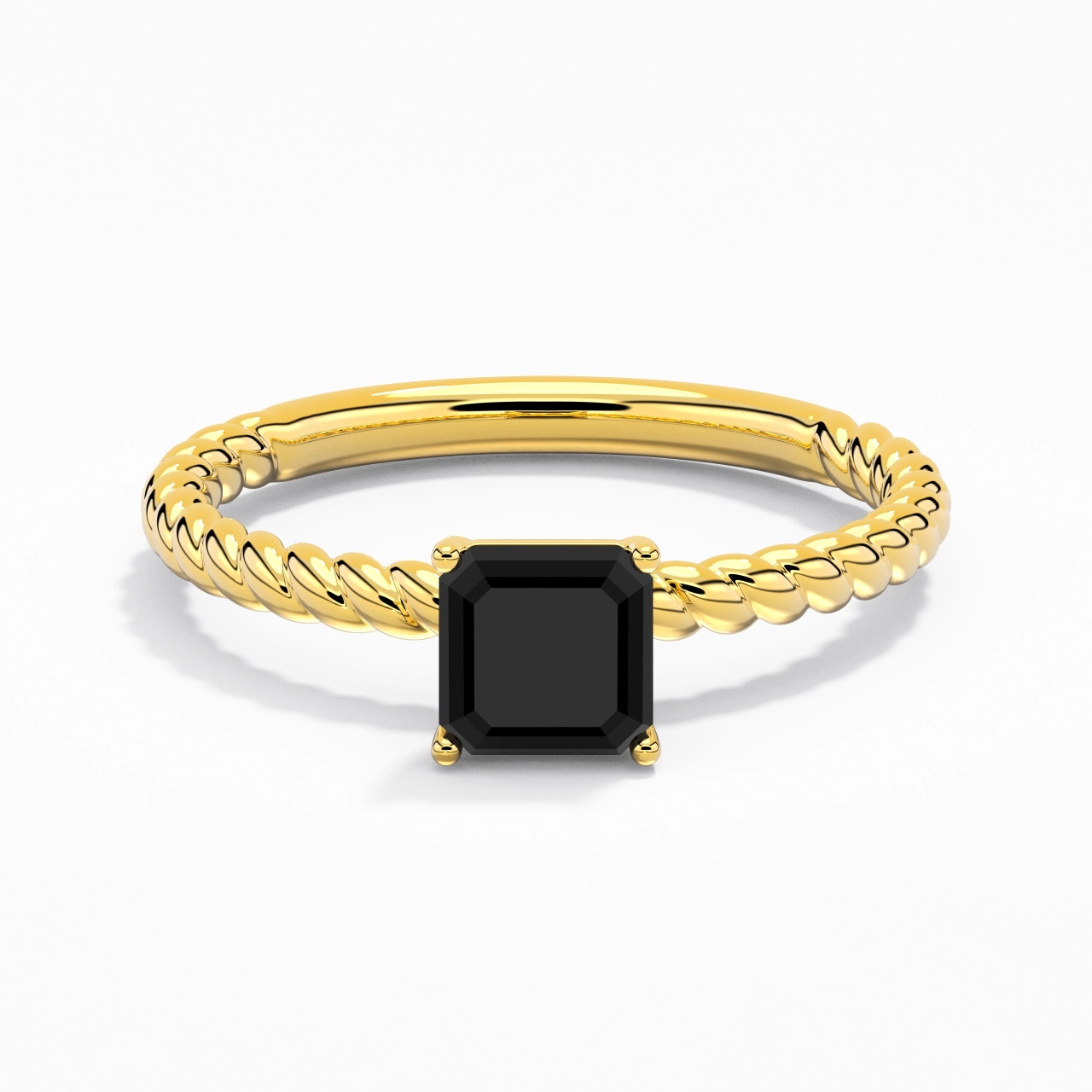 Modern Asscher 1.00ct Cubic Zirconia Engagement Ring
