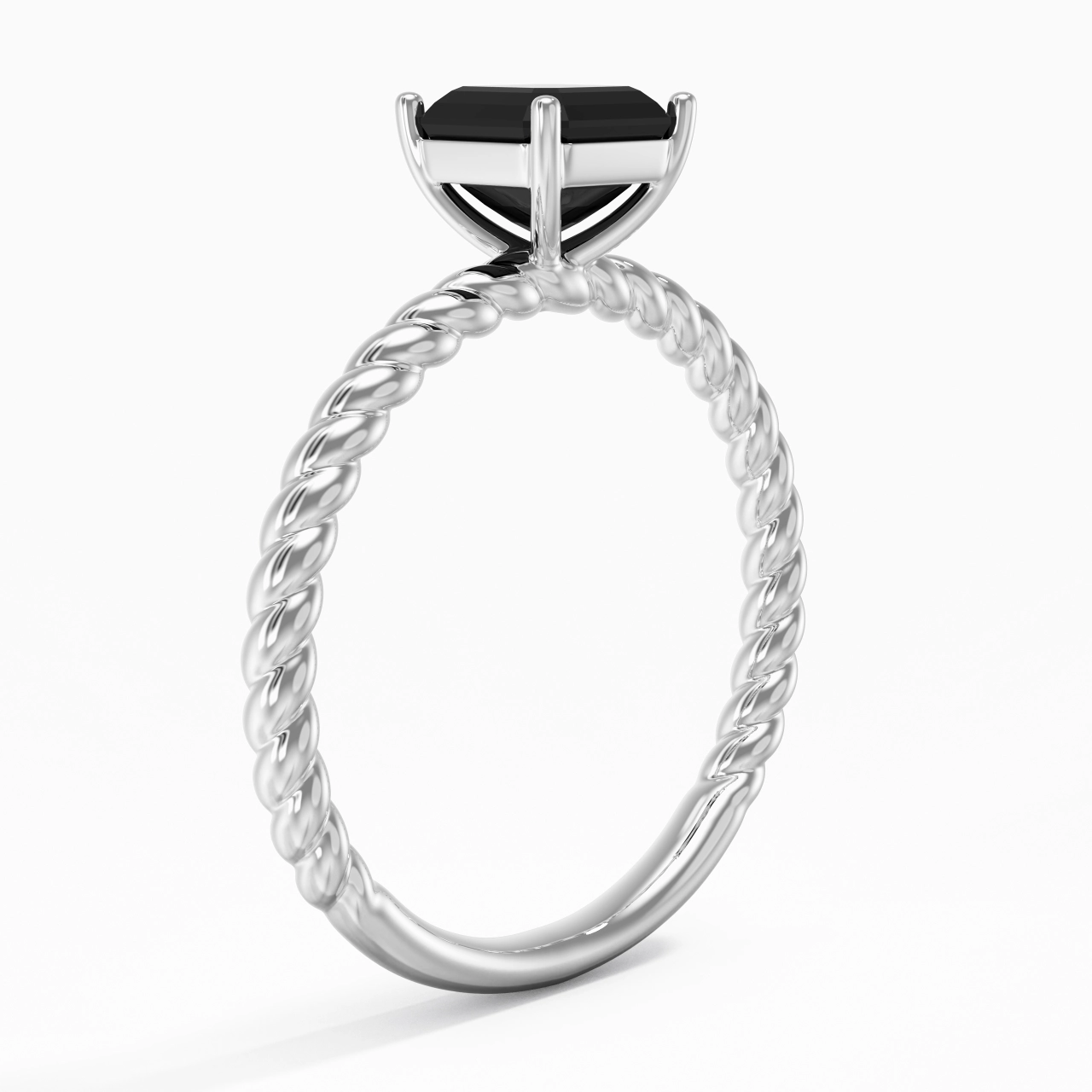Modern Asscher 1.00ct Cubic Zirconia Engagement Ring