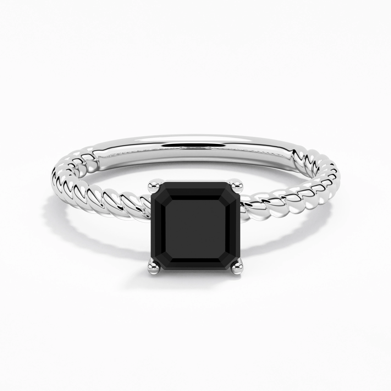 Modern Asscher 2.00ct Cubic Zirconia Engagement Ring