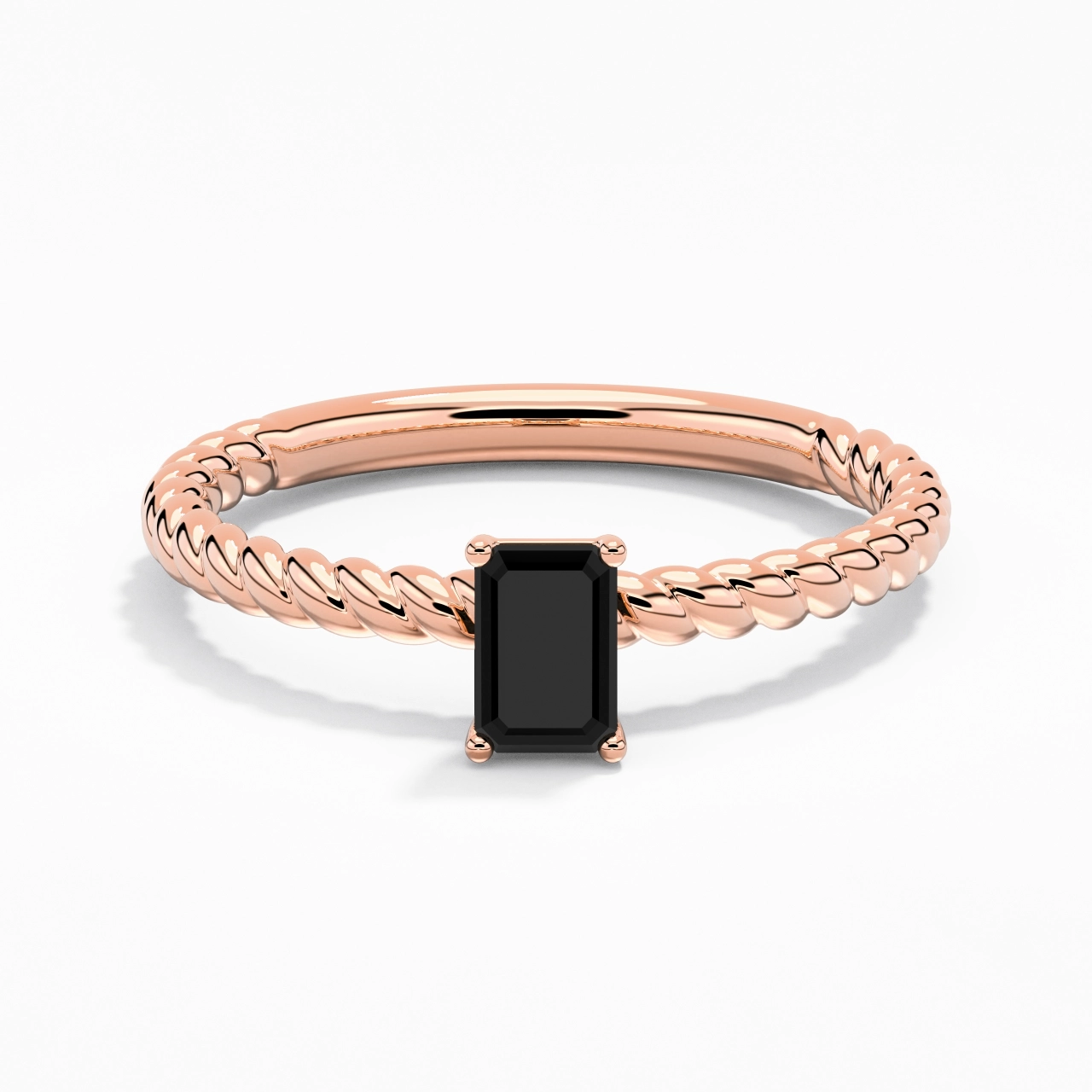 Moderne Émeraude 0.80ct Zircon cubique Bague de fiançailles