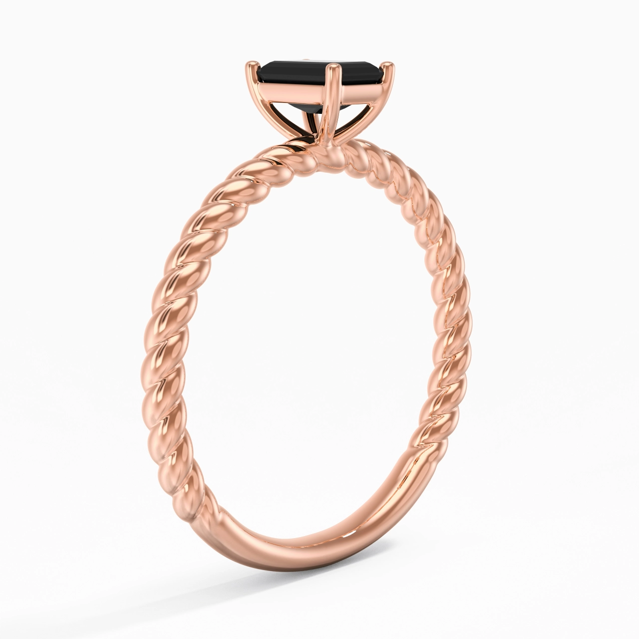 Moderne Émeraude 0.80ct Zircon cubique Bague de fiançailles