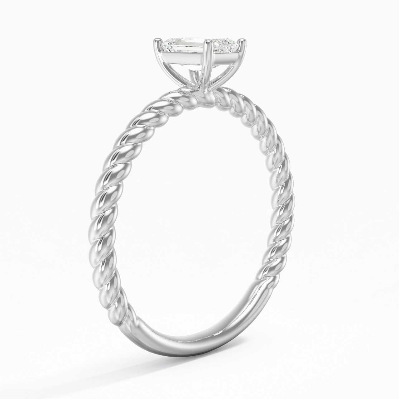 Modern Emerald 0.80ct Moissanite Engagement Ring