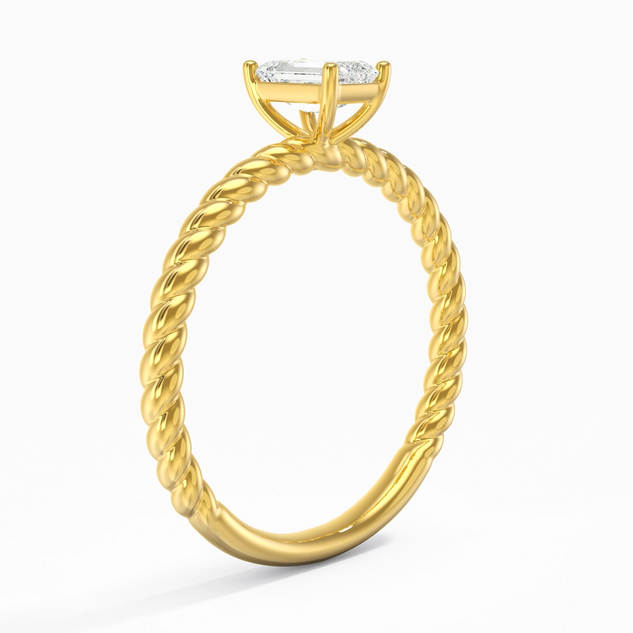Moderne Émeraude 0.80ct Moissanite Bague de fiançailles