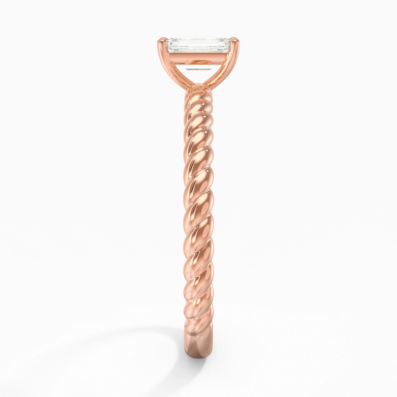 Modern Emerald 0.80ct Moissanite Engagement Ring