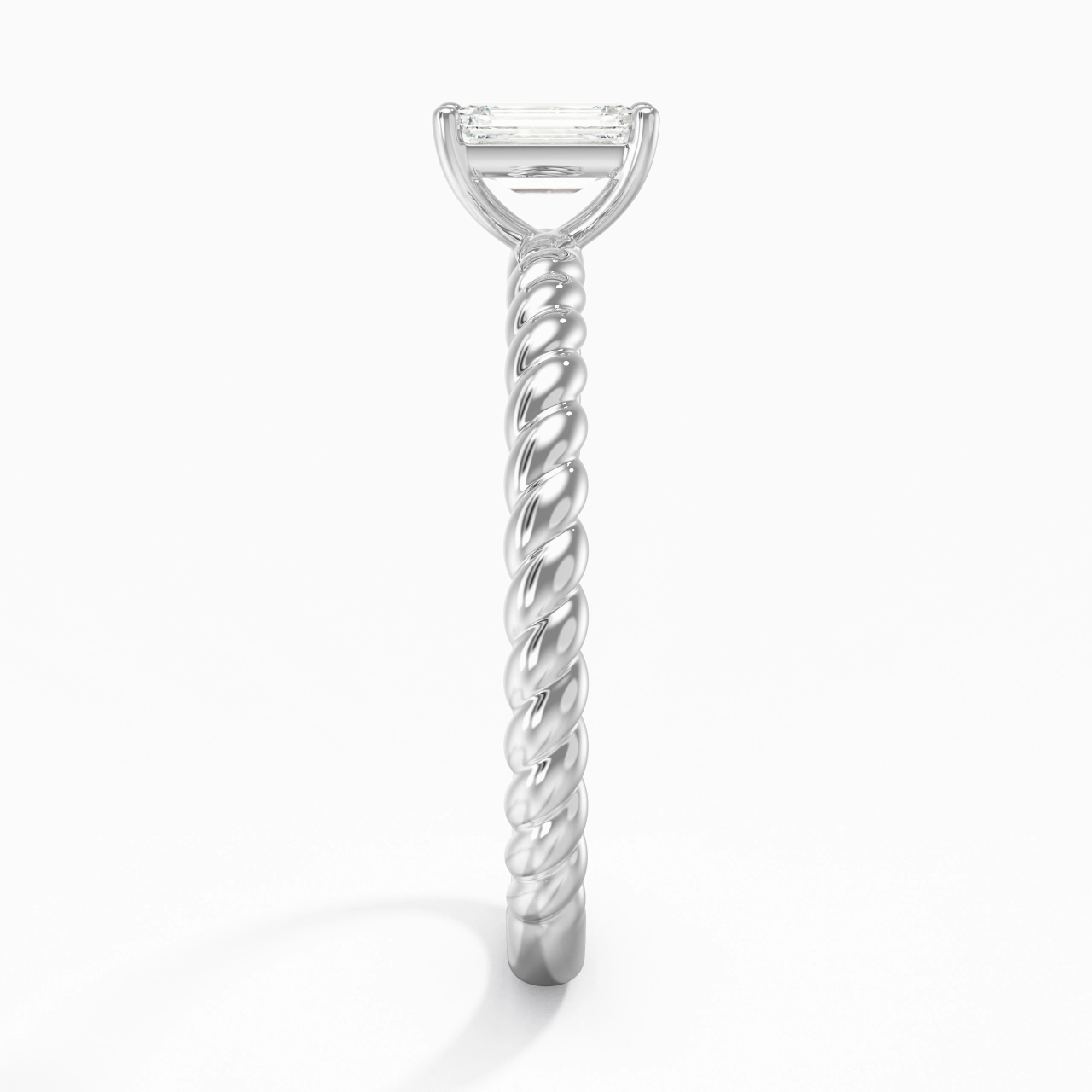 Modern Emerald 0.80ct Moissanite Engagement Ring