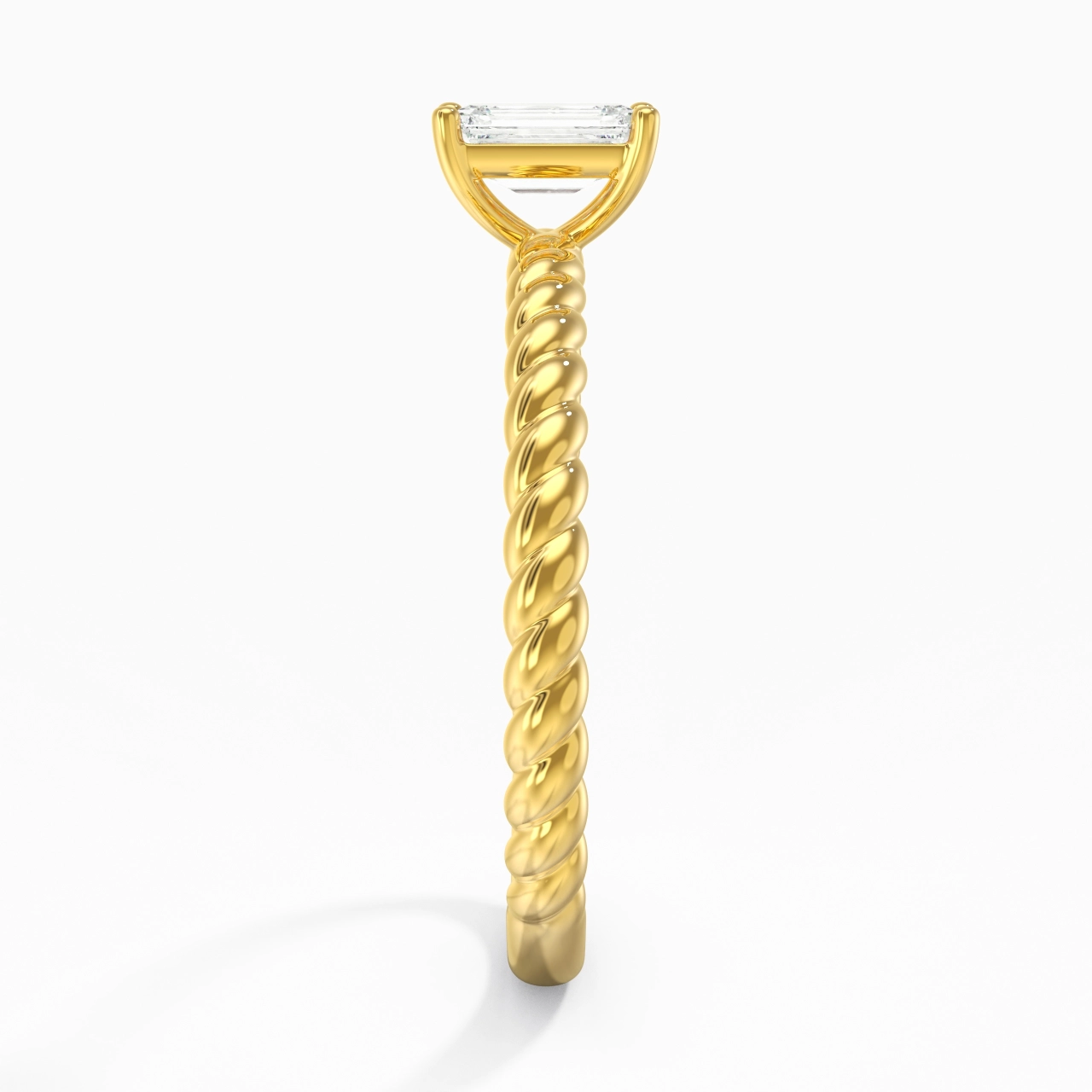 Modern Emerald 0.80ct Moissanite Engagement Ring