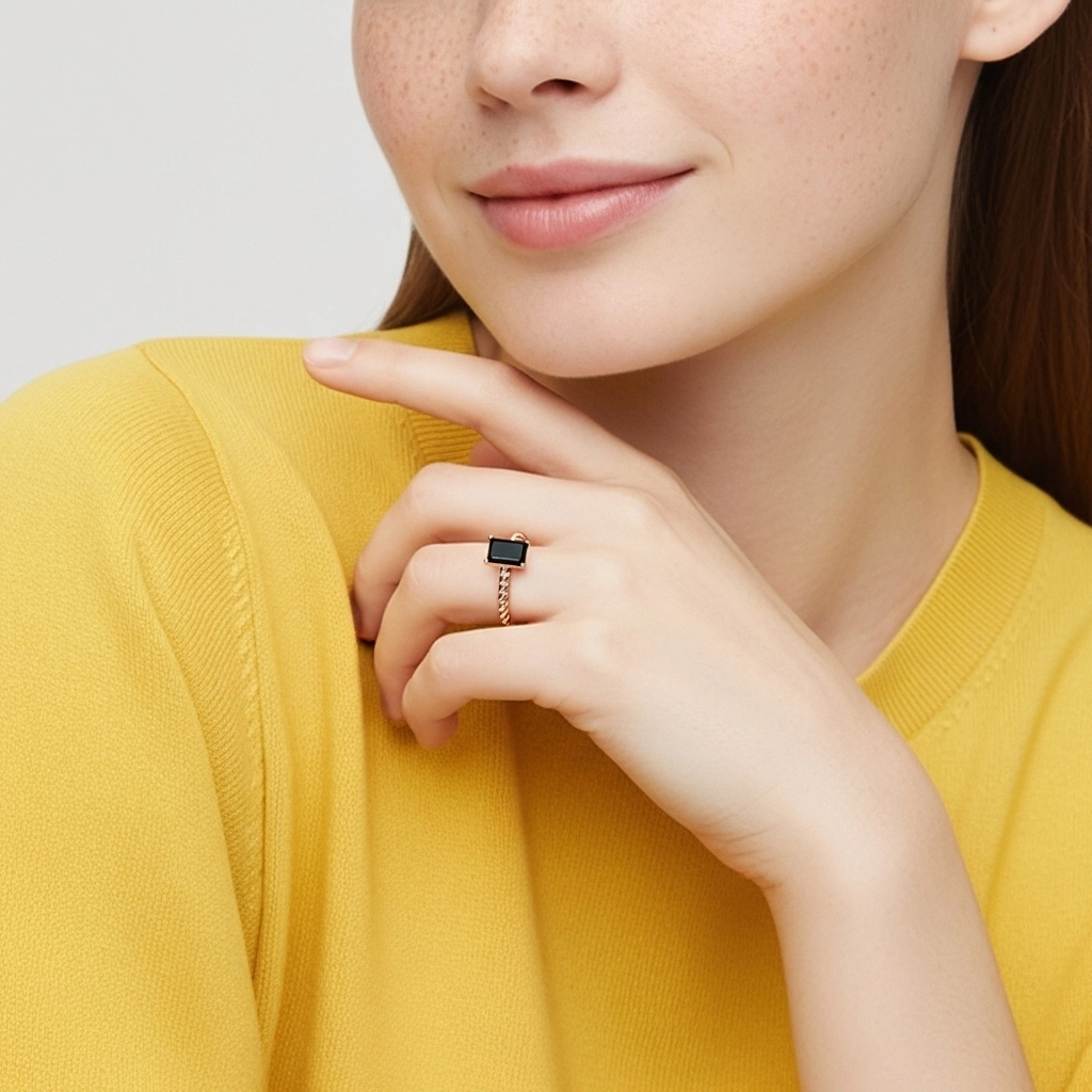 Modern Emerald 1.00ct Cubic Zirconia Engagement Ring