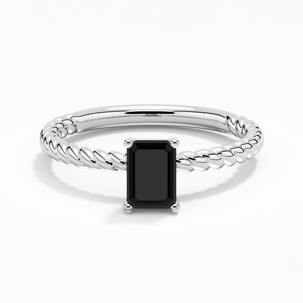 Modern Emerald 1.00ct Cubic Zirconia Engagement Ring