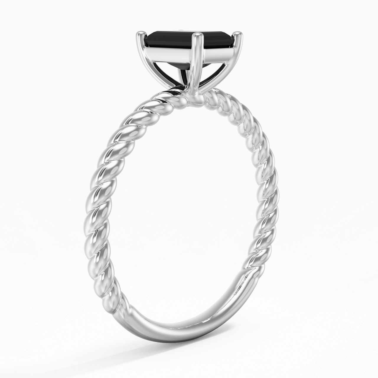 Modern Emerald 1.00ct Cubic Zirconia Engagement Ring