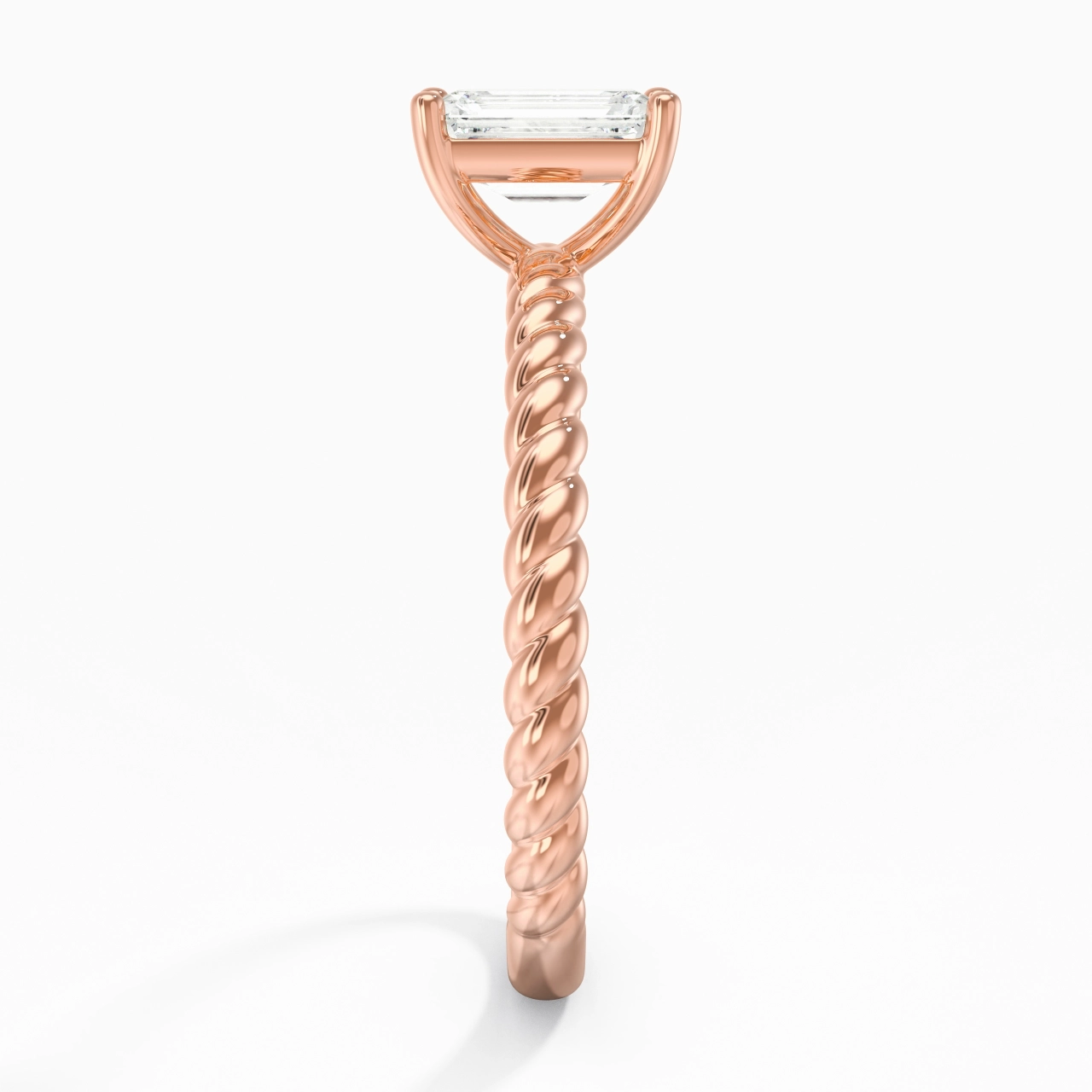 Modern Emerald 1.00ct Moissanite Engagement Ring