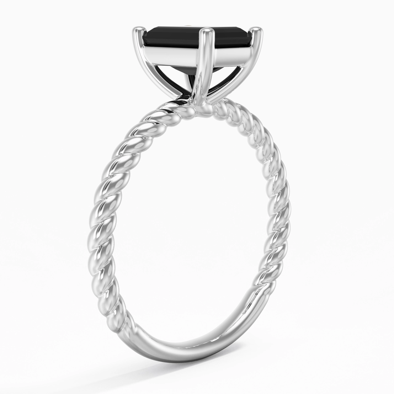 Modern Emerald 2.00ct Cubic Zirconia Engagement Ring