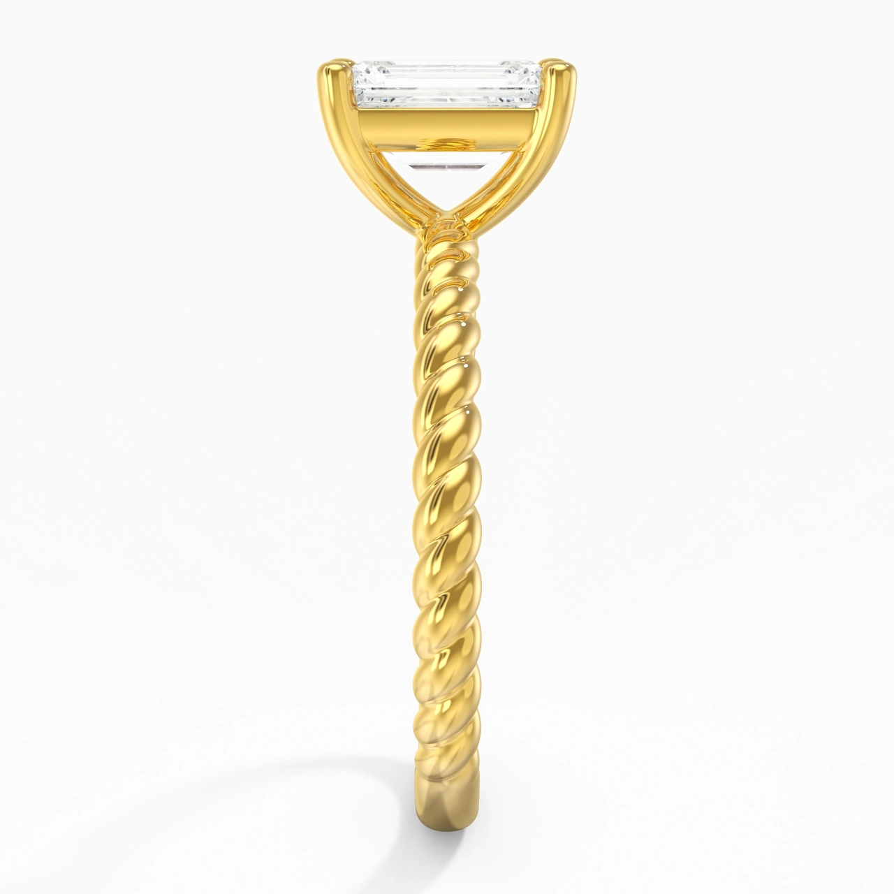 Modern Emerald 2.00ct Moissanite Engagement Ring