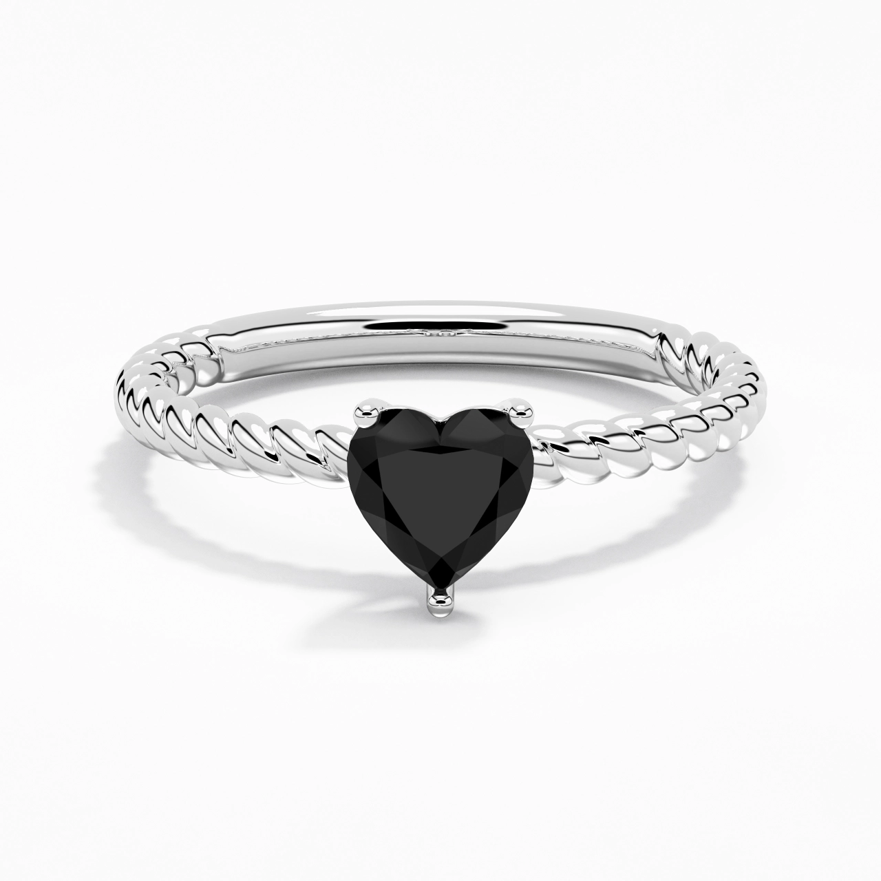Modern Heart 1.00ct Cubic Zirconia Engagement Ring