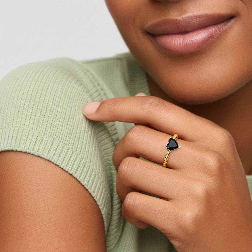 Modern Heart 1.00ct Cubic Zirconia Engagement Ring