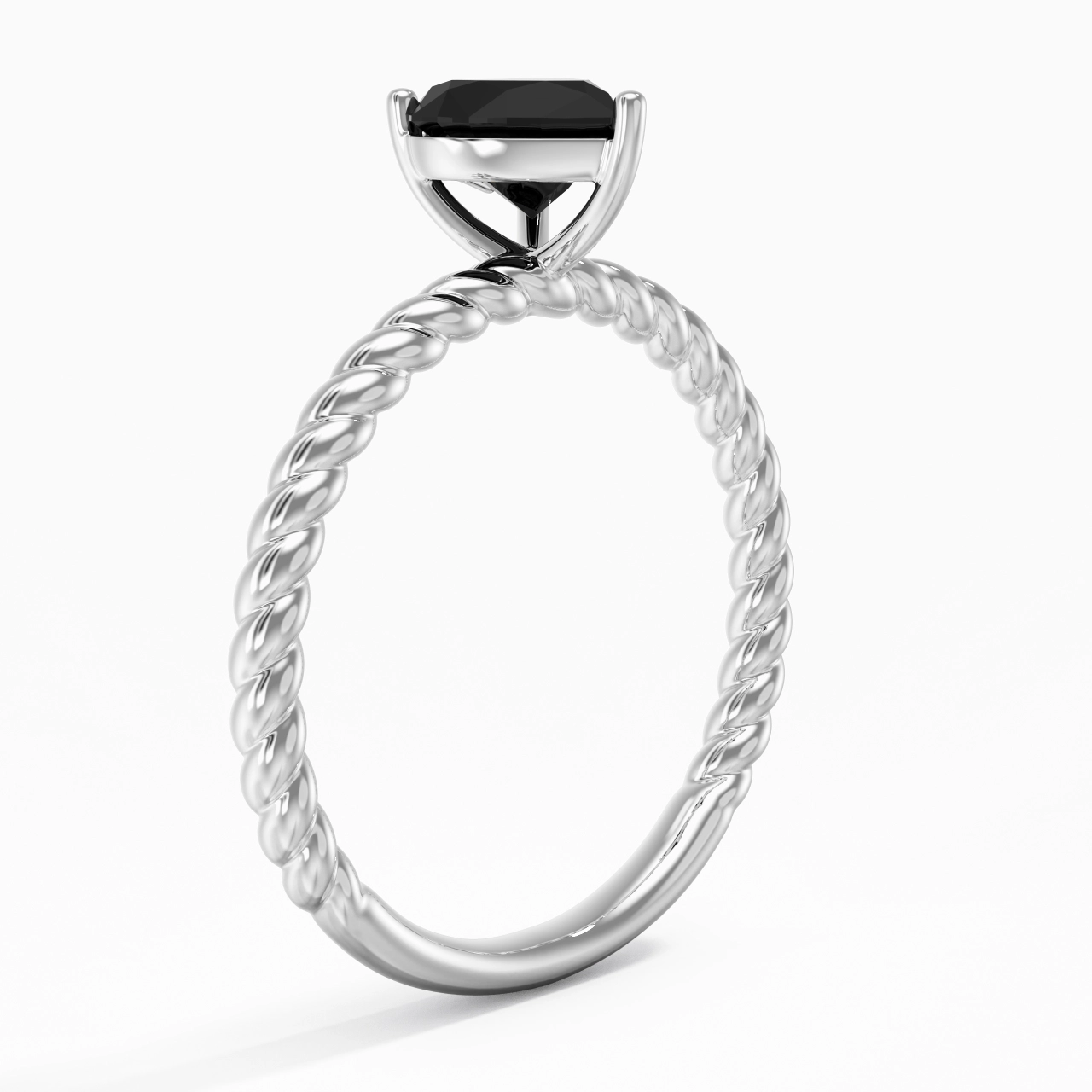 Modern Heart 1.00ct Cubic Zirconia Engagement Ring