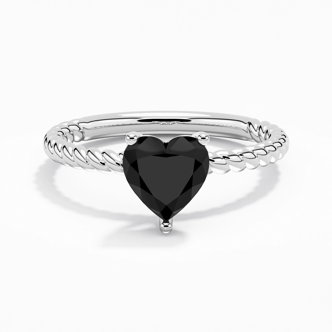 Modern Heart 2.00ct Cubic Zirconia Engagement Ring