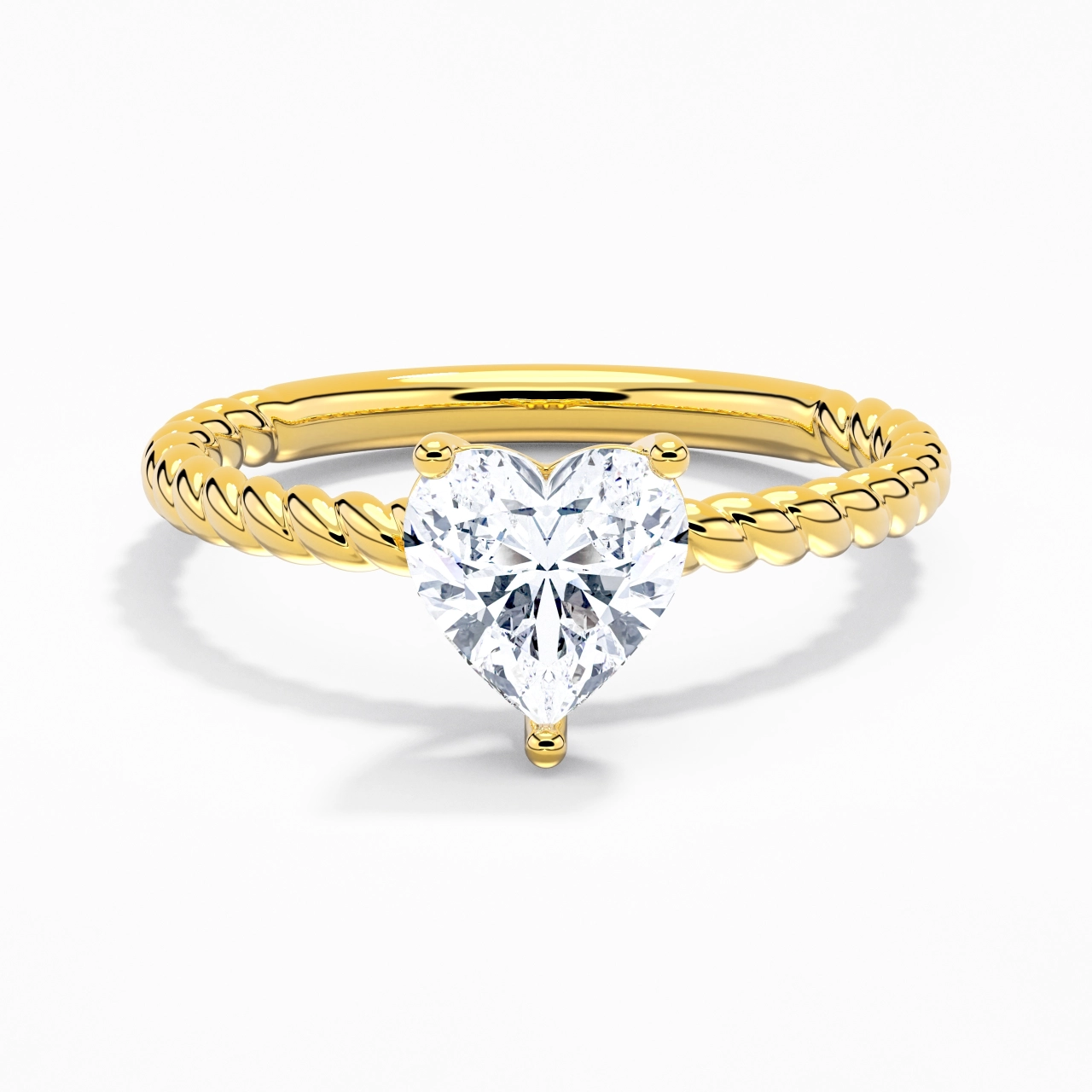 Modern Heart 2.00ct Moissanite Engagement Ring