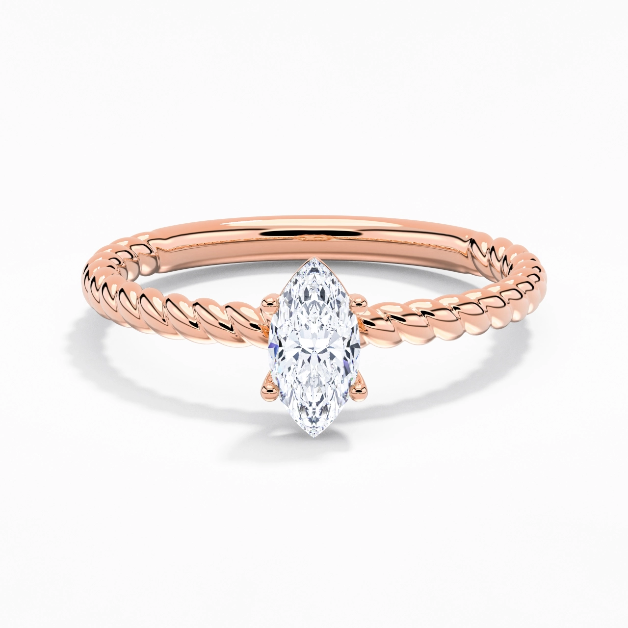 Moderne Marquise 0.80ct Moissanite Bague de fiançailles