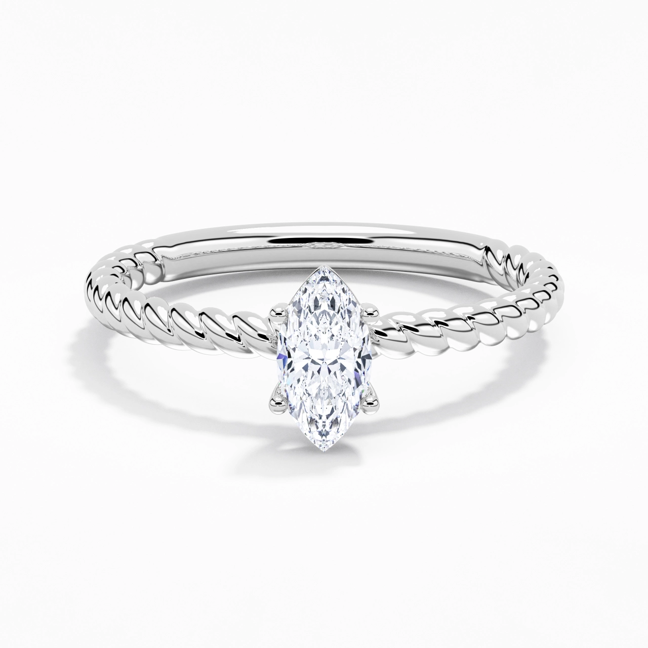 Modern Marquise 0.80ct Moissanite Engagement Ring