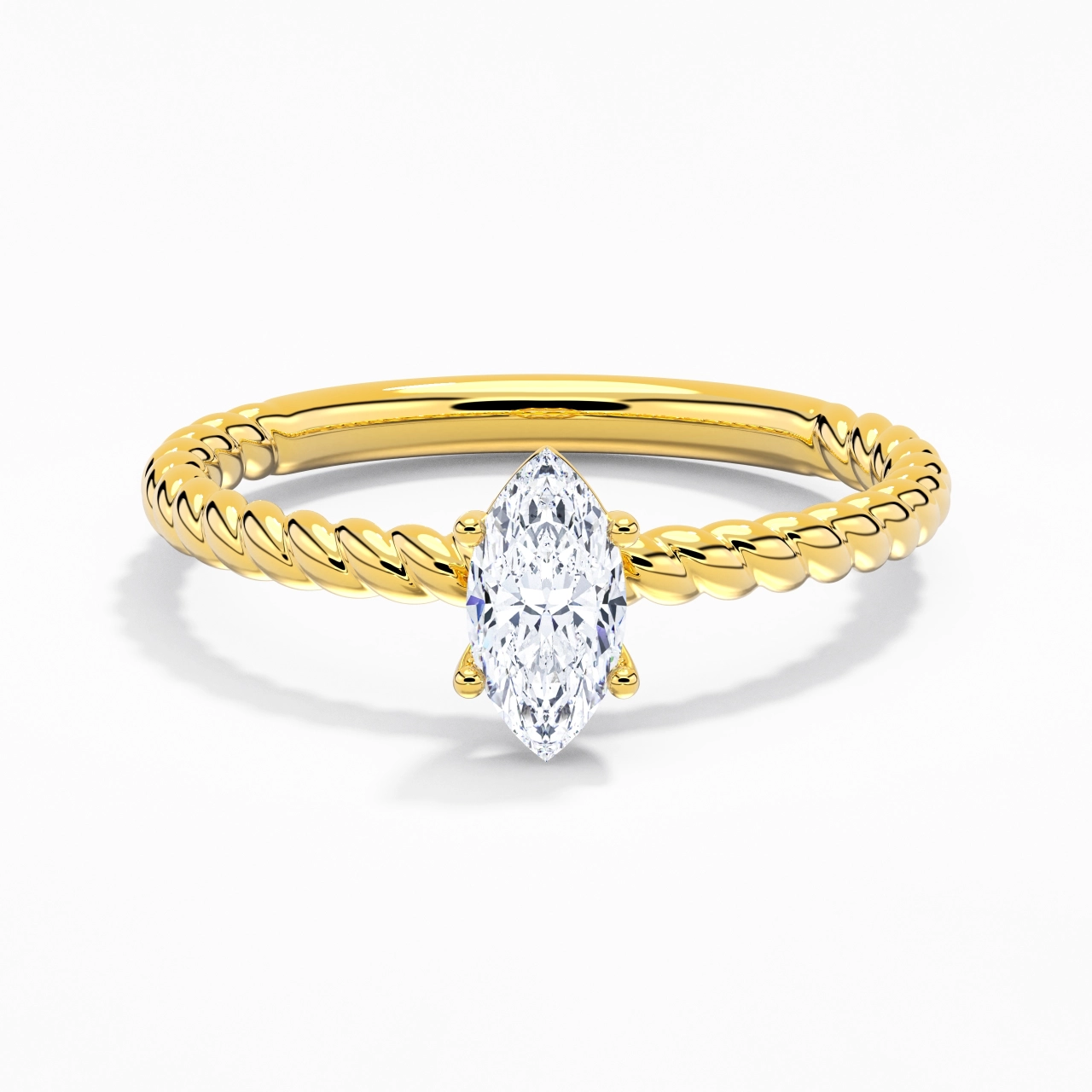Moderne Marquise 0.80ct Moissanite Bague de fiançailles