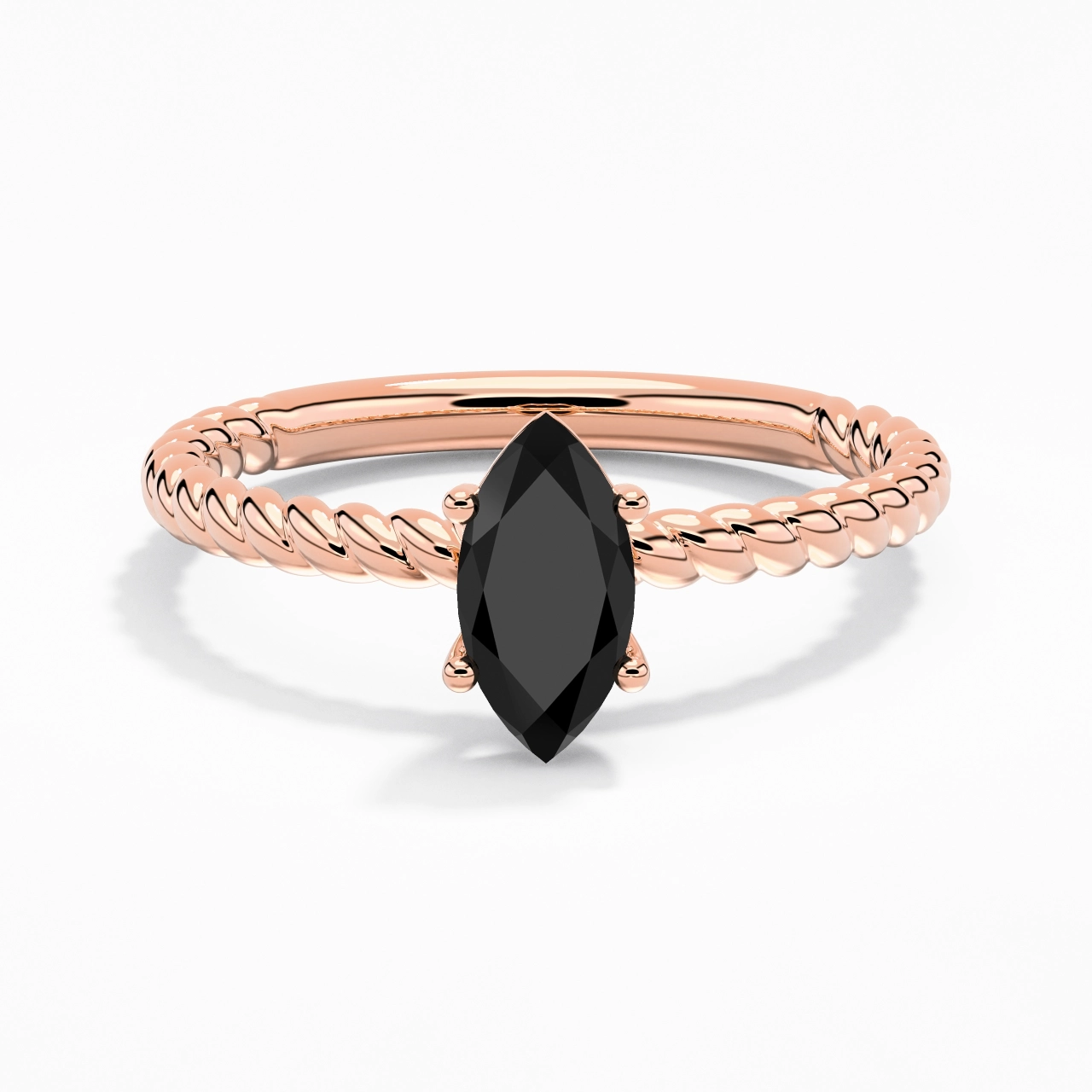 Moderne Marquise 1.00ct Zircon cubique Bague de fiançailles