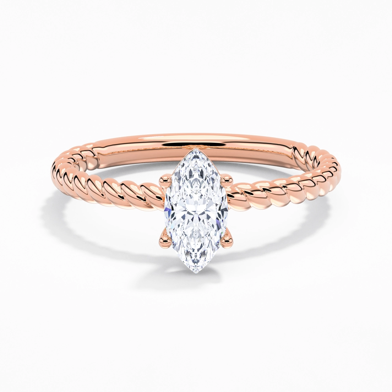 Moderne Marquise 1.00ct Moissanite Bague de fiançailles