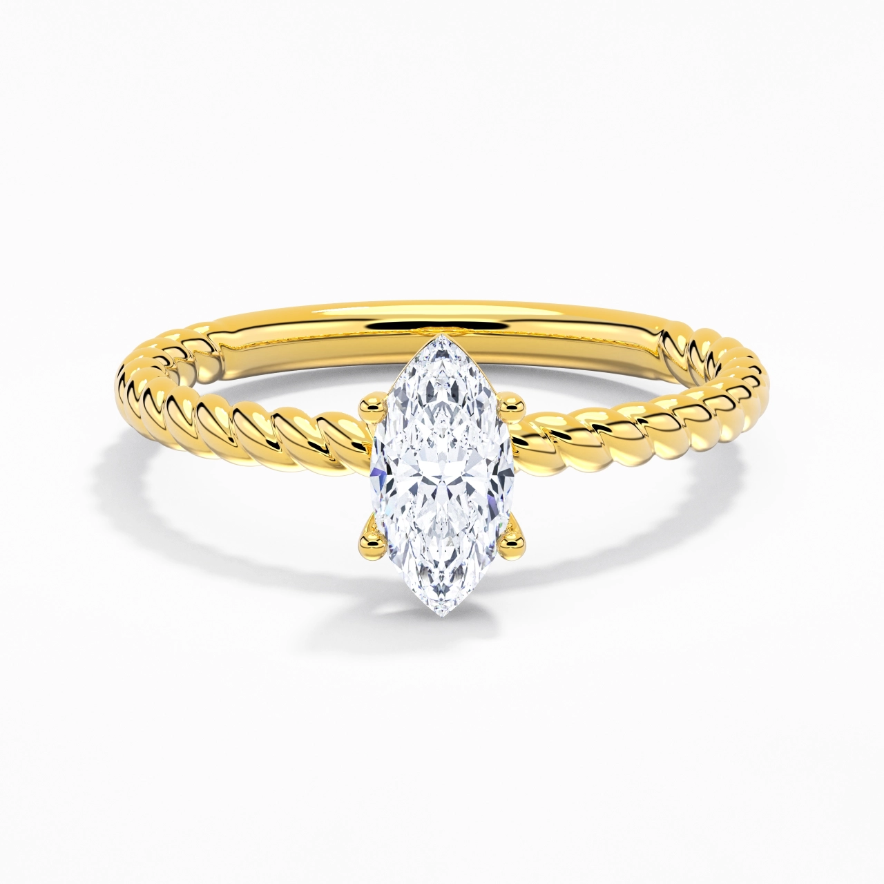 Moderne Marquise 1.00ct Moissanite Bague de fiançailles