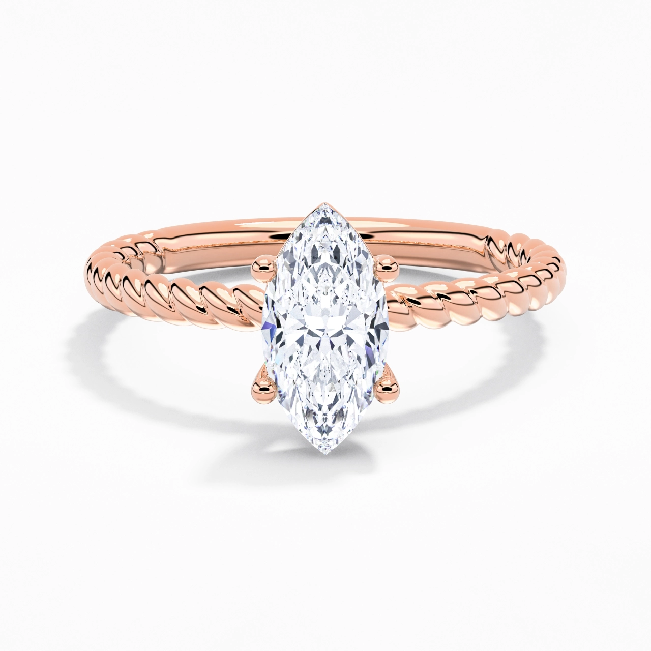 Moderne Marquise 2.00ct Moissanite Bague de fiançailles