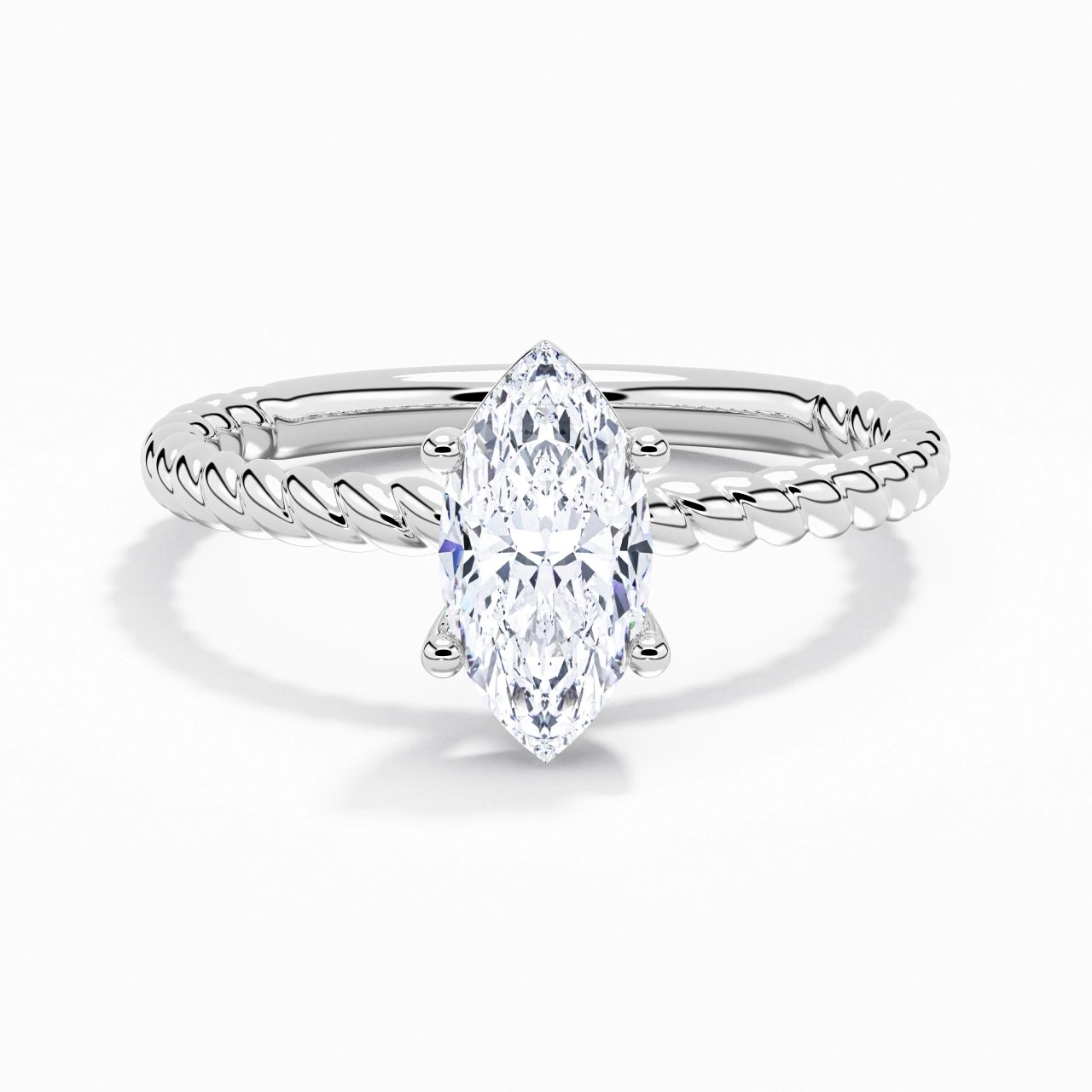 Modern Marquise 2.00ct Moissanite Engagement Ring