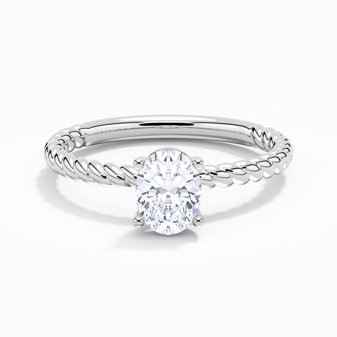 Modern Oval 1.50ct Moissanite Engagement Ring