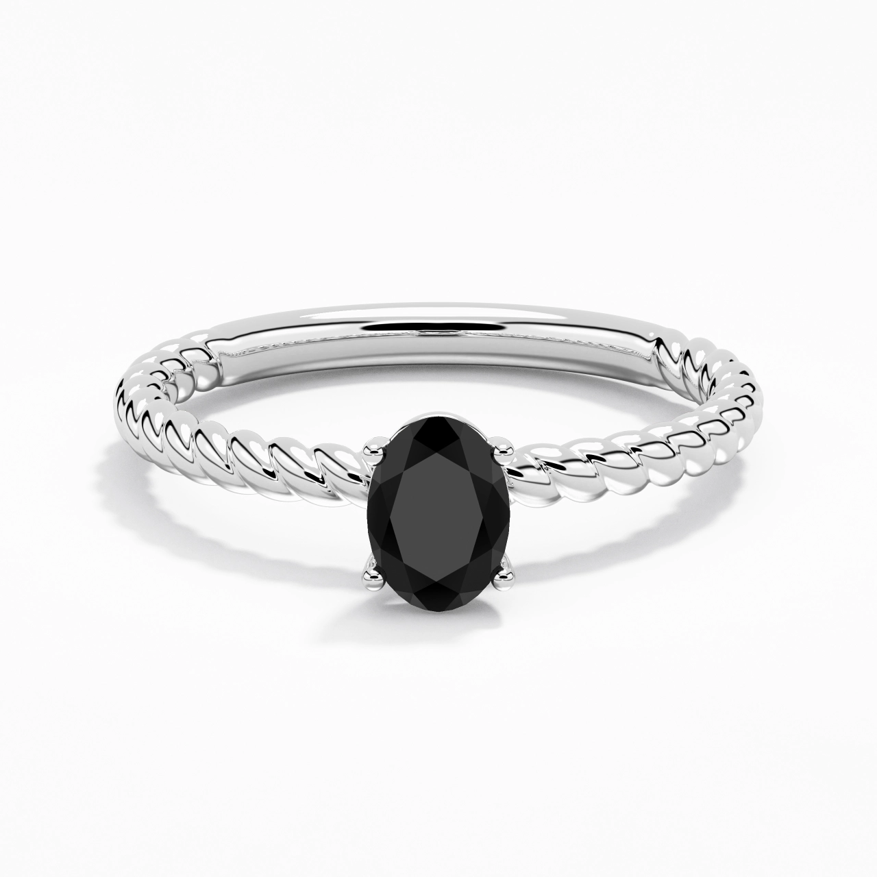 Modern Oval 1.00ct Cubic Zirconia Engagement Ring