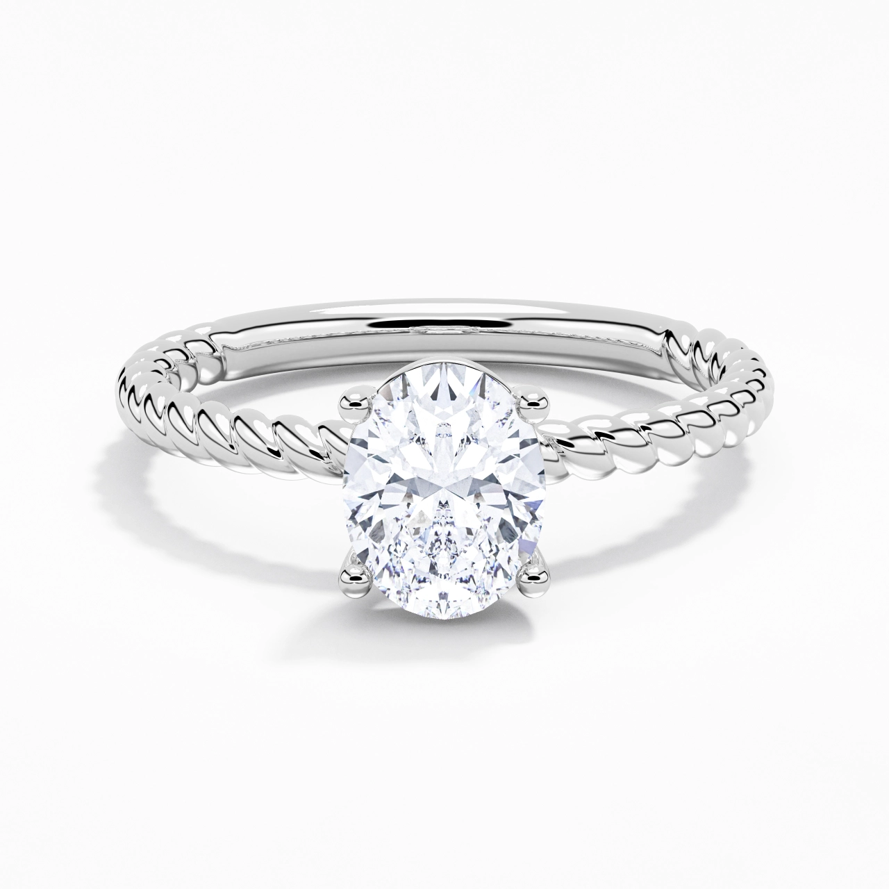 Moderne Ovale 2.00ct Moissanite Bague de fiançailles