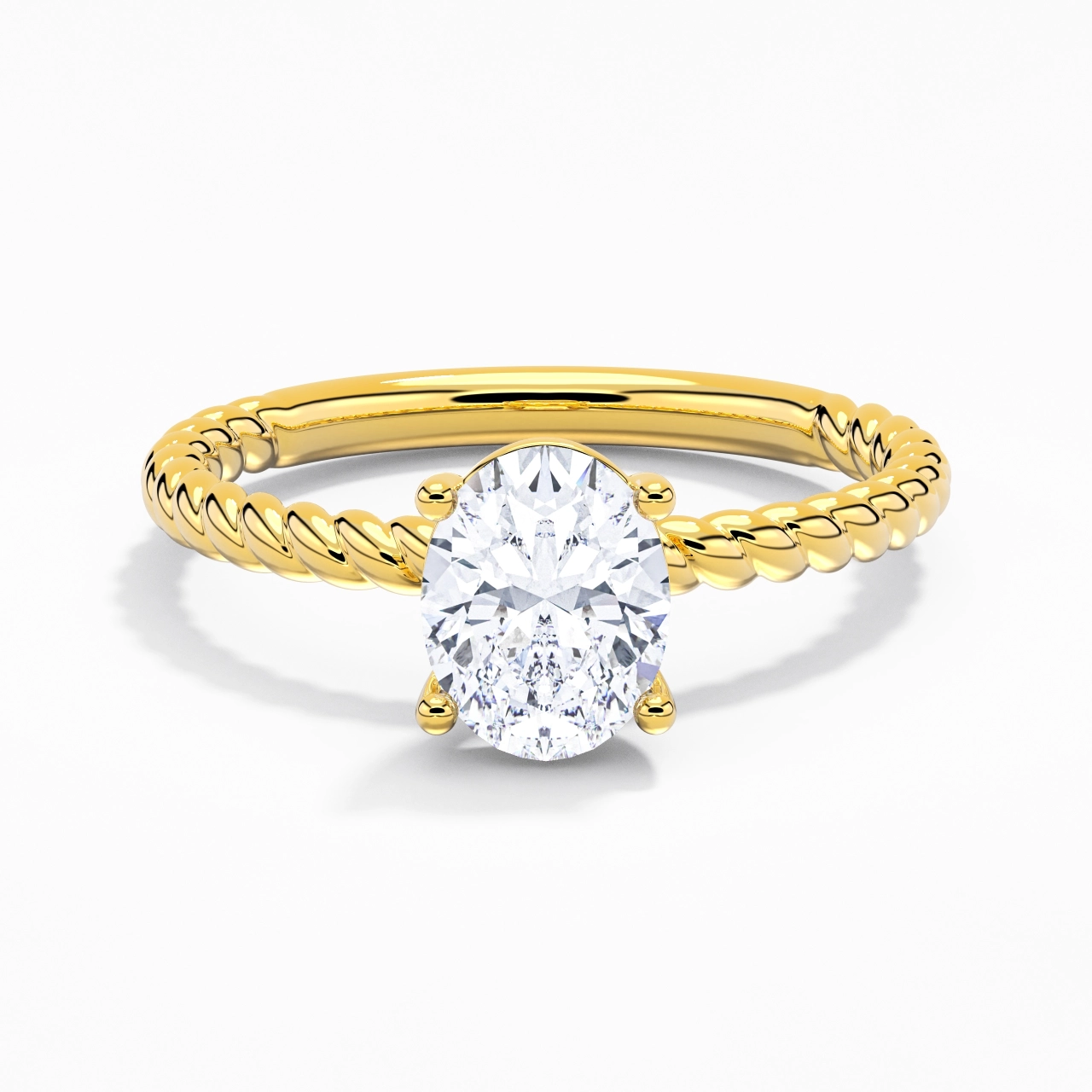 Modern Oval 2.00ct Moissanite Engagement Ring