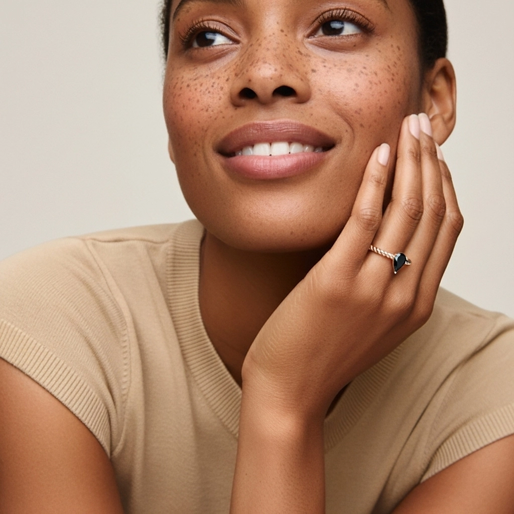 Modern Pear 1.00ct Cubic Zirconia Engagement Ring