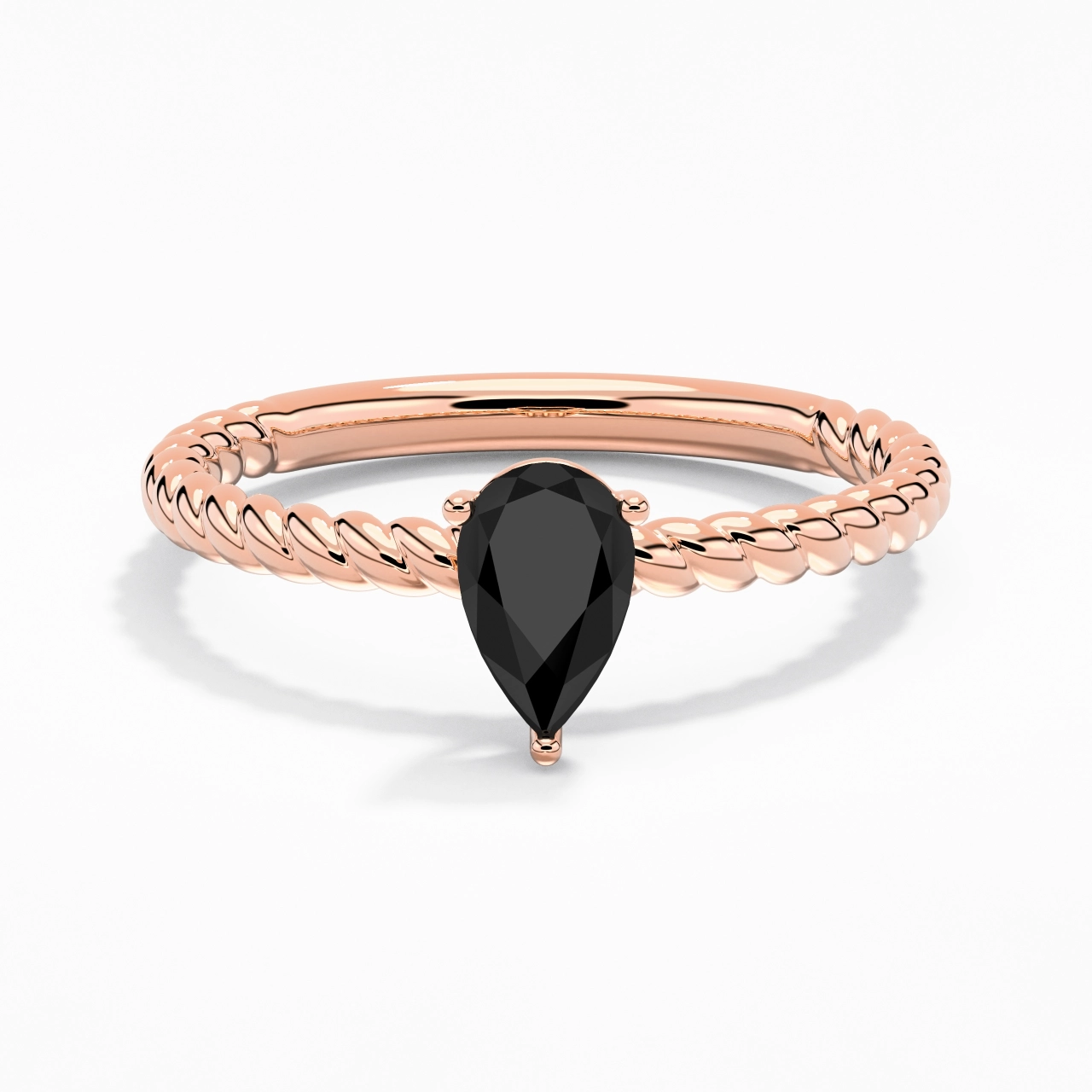 Moderne Poire 1.00ct Zircon cubique Bague de fiançailles